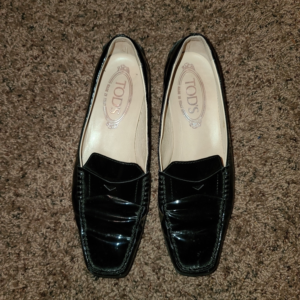 Tods Patent Leather Square Toe Loafer - Picture 1 of 6